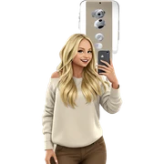 blonde girl with smartphone smiling sticker