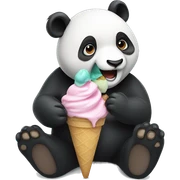 Panda eating ice cream sticker