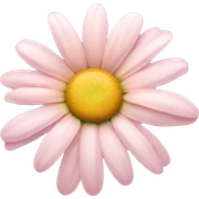 Daisy "A pastel pink daisy with a glowing yellow center, softly shining petals, and tiny sparkles floating delicately around it." sticker