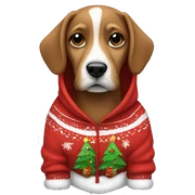 dog wearing a christmas hoodie sticker