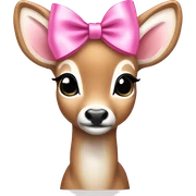 white tailed baby deer with pink bow sticker