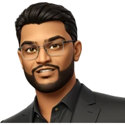 dapper male portrait with glasses sticker