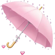 Pastel Pink Umbrella "A pastel pink umbrella with a trans-lucent, glowing canopy, sparkling raindrops on the surface, and tiny heart-shaped accents." sticker