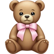 teddy bear with pastel pink bow sticker