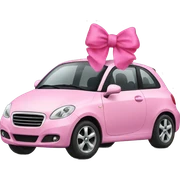 Car with pink bow sticker