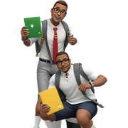 stylish boys with accessories sticker