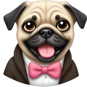 Preppy pug sticker