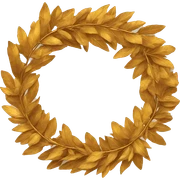 A festive wreath made entirely of golden leaves. sticker