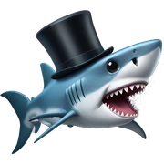 Shark with a top hat sticker