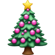 Pink Christmas tree sticker