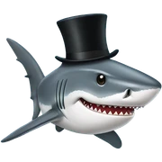 Shark with a top hat sticker