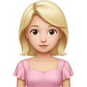 Girl with blond hair with pastel pink dress sticker