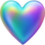 Iridescent heart sticker