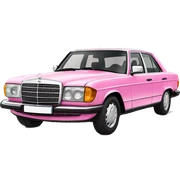 pink mercedes  sticker