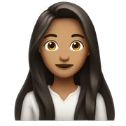 Brown and black long hair sticker
