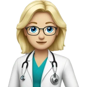 Blonde haired blue eyed doctor sticker