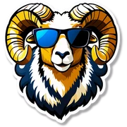 Ram with sunglasses sticker