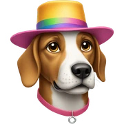 Dog with hat sticker