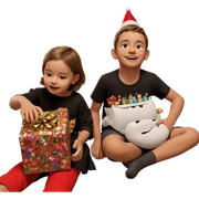 christmas morning with presents sticker