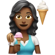 Woman with ice cream sticker