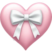 Pastel pink heart with white bow sticker