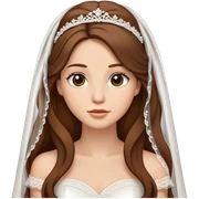 beautiful brown long hair bride with veil sticker