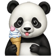 Panda eating ice cream sticker