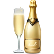 Champagne with a bow sticker