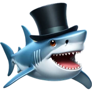 Shark with a top hat sticker