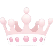 White and pastel pink crown sticker