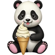Panda eating ice cream sticker