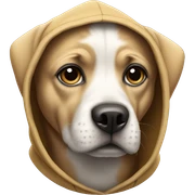 Dog wearing hoodie sticker