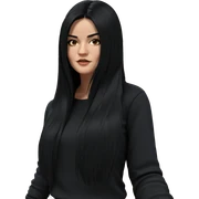 girl with long black hair sticker