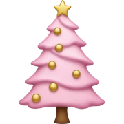 pastel pink christmas tree sticker