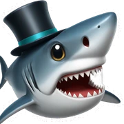 Shark with a top hat sticker