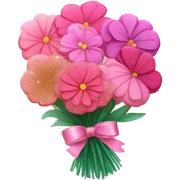 Pink ombre bouquet of flowers with glitter  sticker