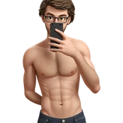 topless selfie in bathroom sticker