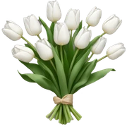 white tulip bouquet sticker