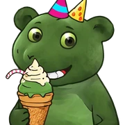 Panda eating ice cream sticker