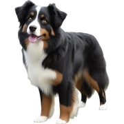 black tri australian shepherd full body sticker