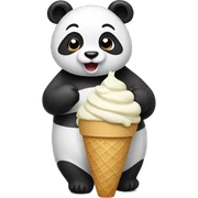 Panda eating ice cream sticker