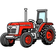 Shiny aerodynamic new Massey Ferguson tractor with spoiler  sticker