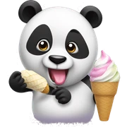Panda eating ice cream sticker