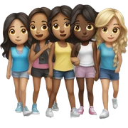 group of 5 girls sticker