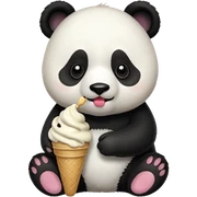 Panda eating ice cream sticker