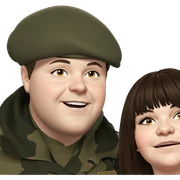 military friends sharing a smile sticker