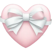 Pastel pink heart with white bow sticker