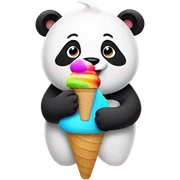 Panda eating ice cream sticker