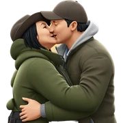 intimate outdoor couple kiss sticker