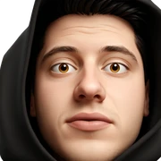 realistic portrait of male with hood sticker